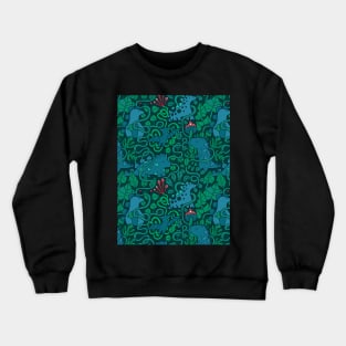 Green plants, leaves and dinos Crewneck Sweatshirt